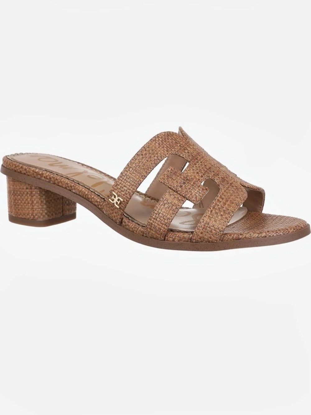 Sam Edelman Fynn Block Heel Slide Sandal Brown US 10
